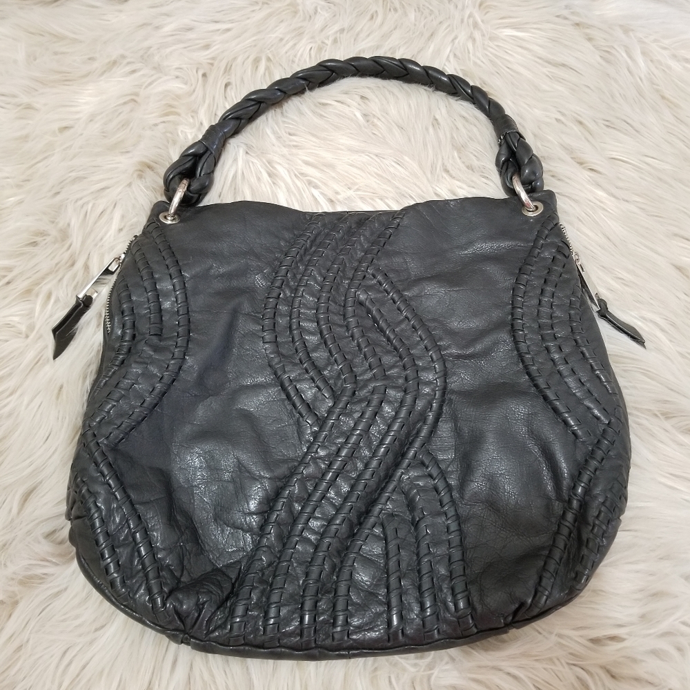 Designer leather hobo bag